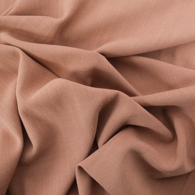 Gewassen linnen met viscose, 138 cm, koffiekleur - Maison Klem
